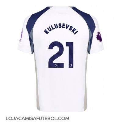 Camisa de Futebol Tottenham Hotspur Dejan Kulusevski #21 Equipamento Principal 2025-26 Manga Curta Camisa de Futebol Tottenham Hotspur Dejan Kulusevski #21 Equipamento Principal 2025-26 Manga Curta